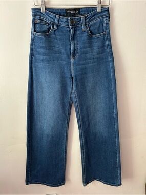 Just Black Slim Wide Leg Jeans Medium Wash High Waist Stretch 27/28